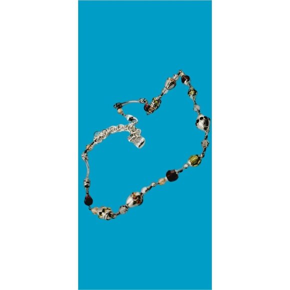 Brighton Silver Tone Multicolor Crystals Necklace 32.5g - Picture 3 of 9